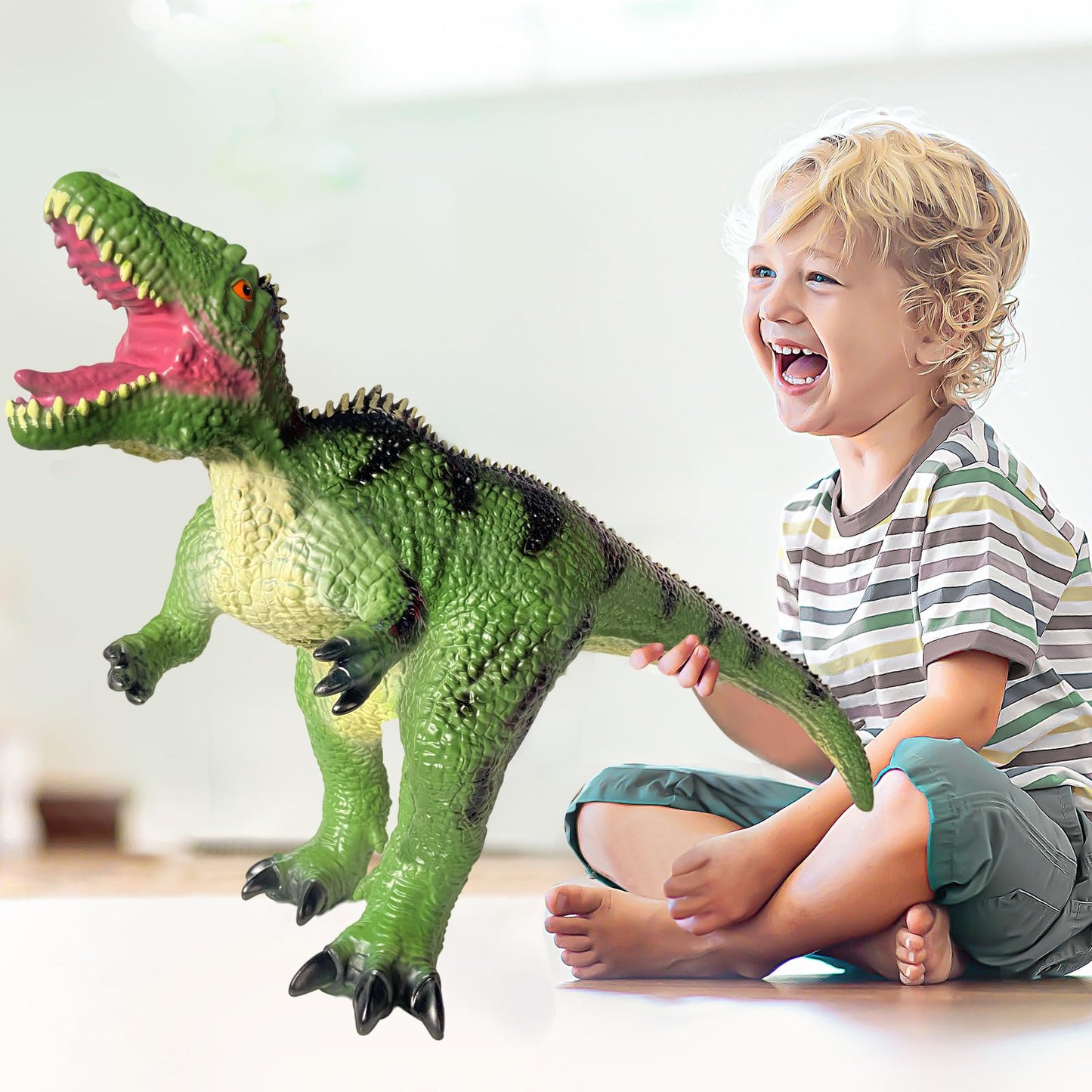 YONGJULE Toddler Big Dinosaur Toy – 29-Inch Giganotosaurus, Giant Safe Inflatable Dino for Kids