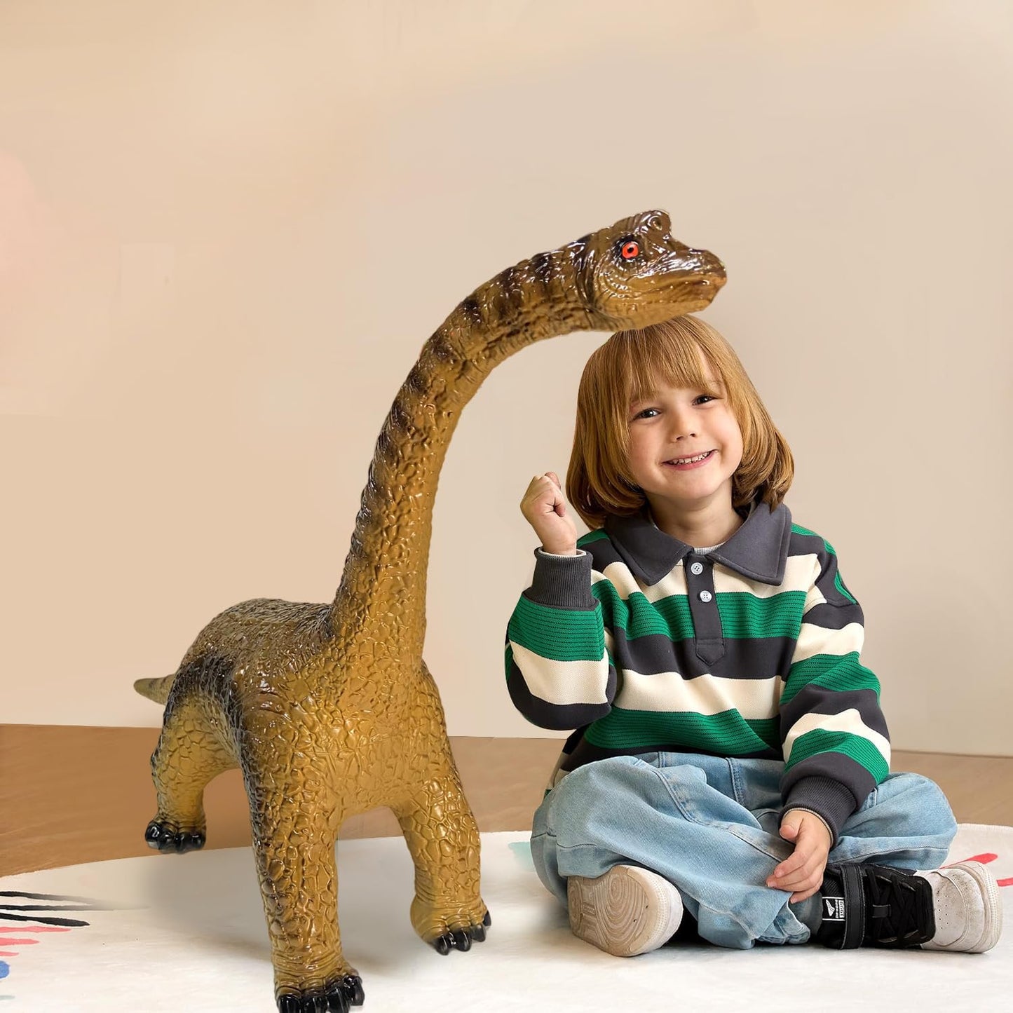 YONGJULE Big Brachiosaurus 32-Inch Inflatable Dinosaur Toy for Kids 3-5 | Safe, Durable Play