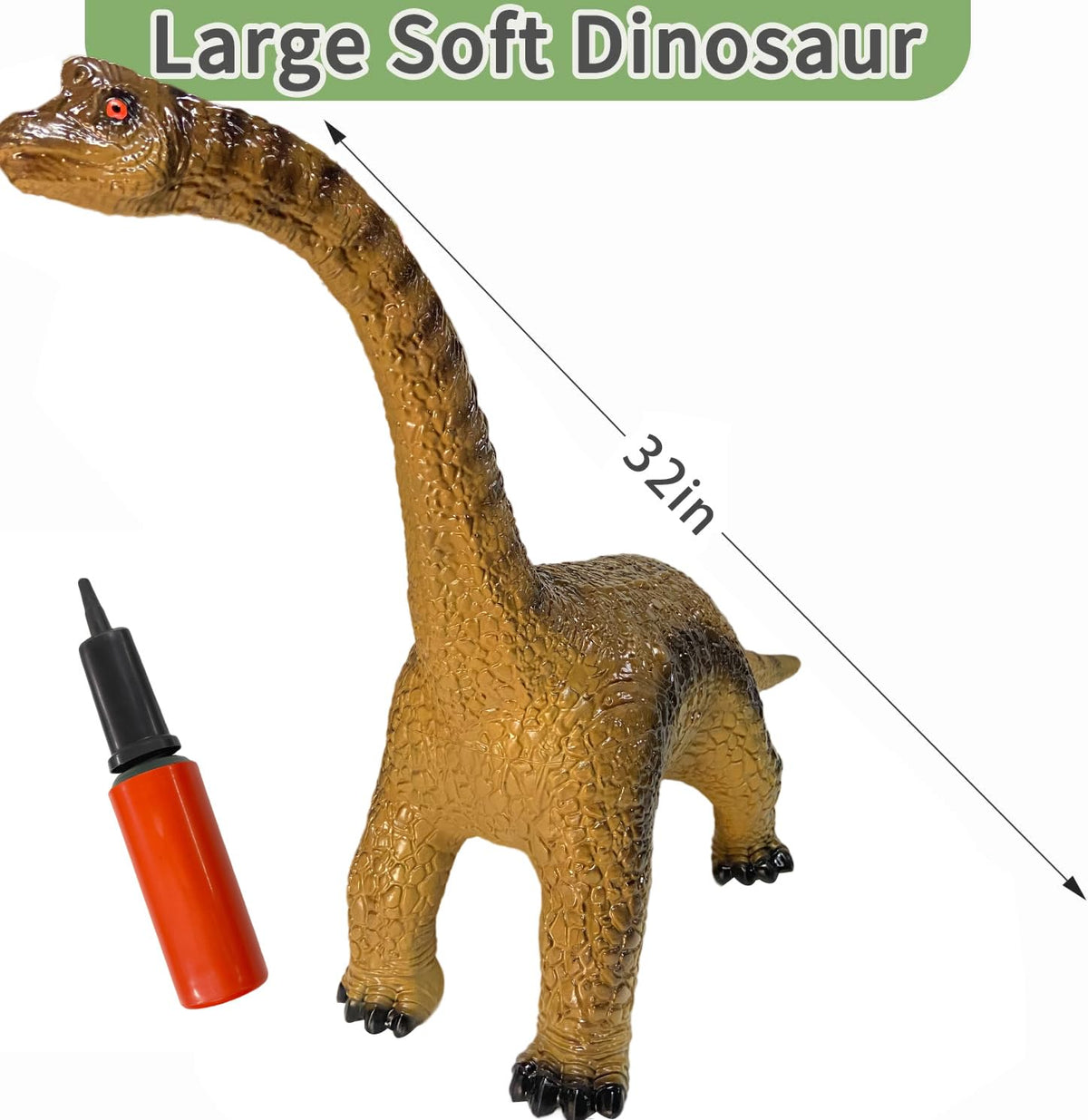 YONGJULE Big Brachiosaurus 32-Inch Inflatable Dinosaur Toy for Kids 3-5 | Safe, Durable Play