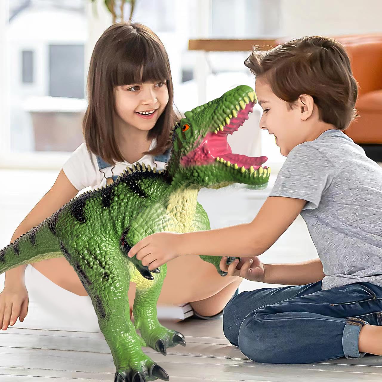 YONGJULE Toddler Big Dinosaur Toy – 29-Inch Giganotosaurus, Giant Safe Inflatable Dino for Kids
