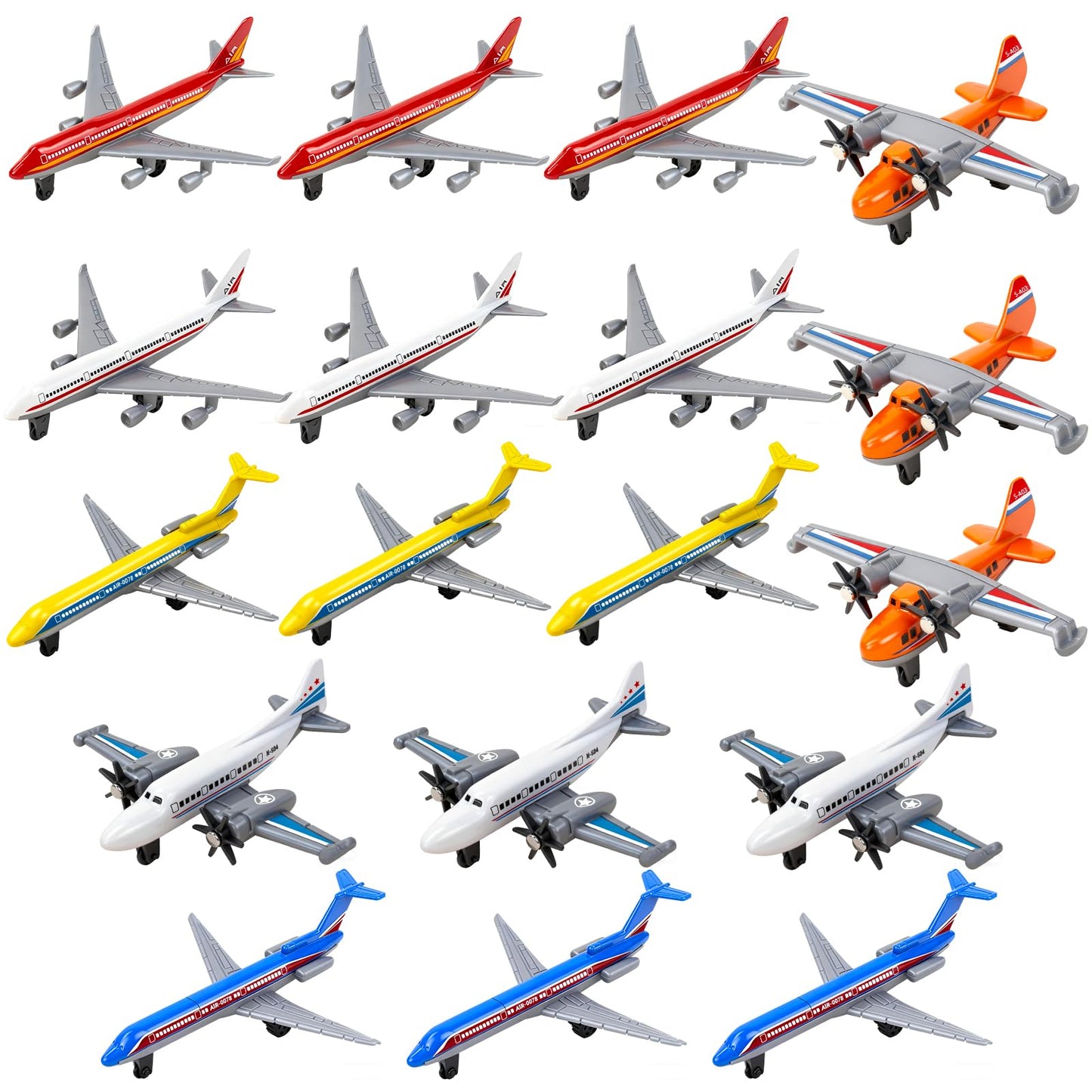 YongnKids 18-Pcs Diecast Airplane Toys – Colorful Metal Planes & Gliders for Kids 3+