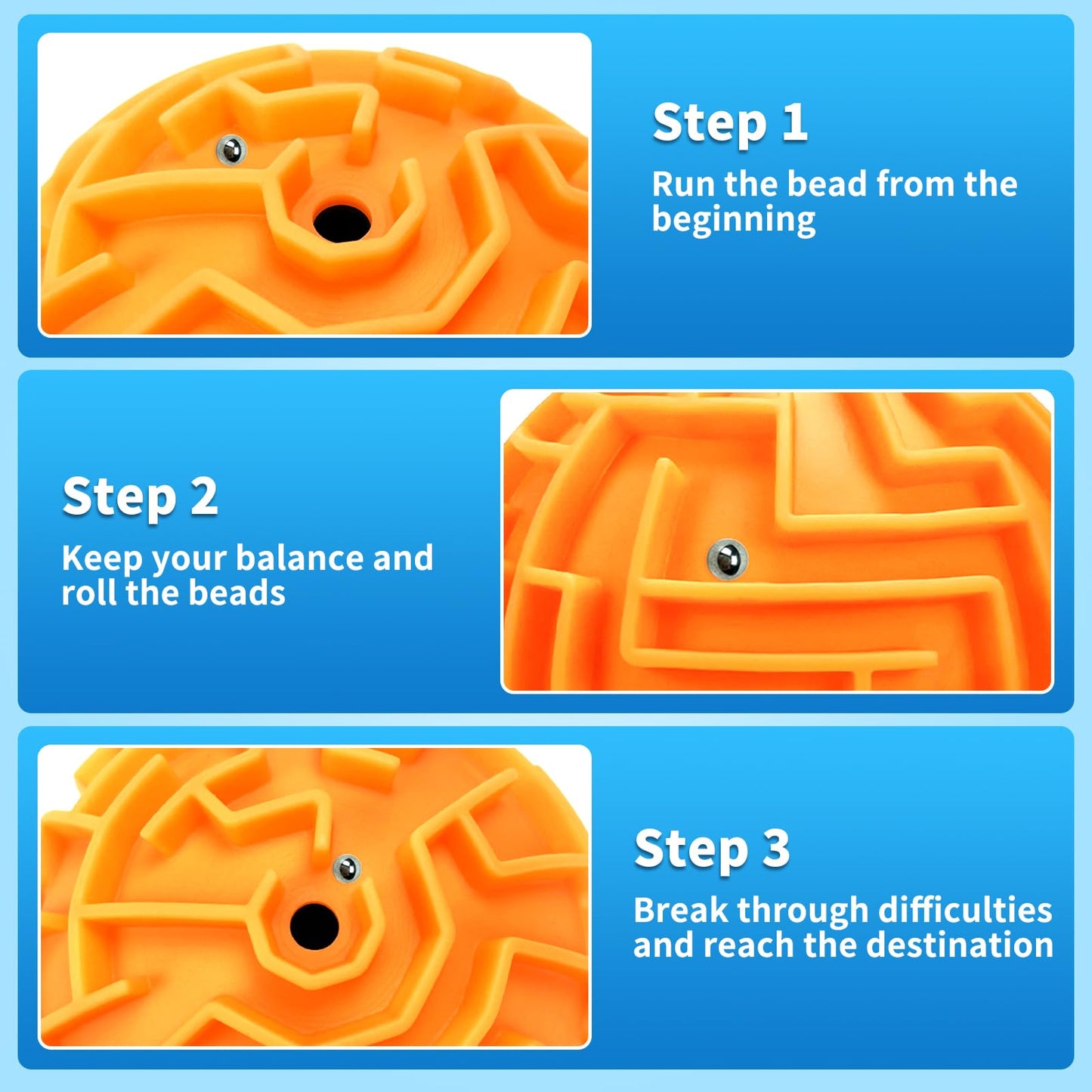 YongnKids 4-Piece 3D Puzzle Maze Ball – Brain Teaser Fidget Toy for Focus & Calm