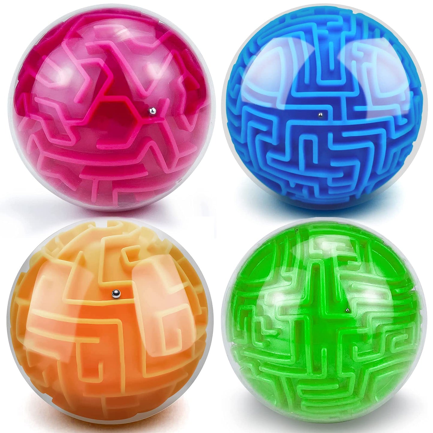YongnKids 4-Piece 3D Puzzle Maze Ball – Brain Teaser Fidget Toy for Focus & Calm
