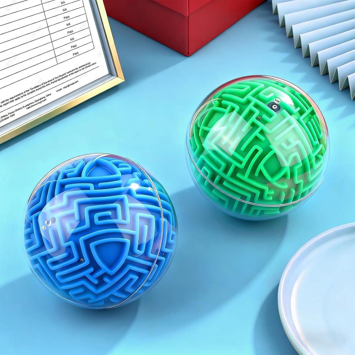 YongnKids Amaze 3D Memory Maze Ball - Blue Puzzle Toy for Kids & Adults