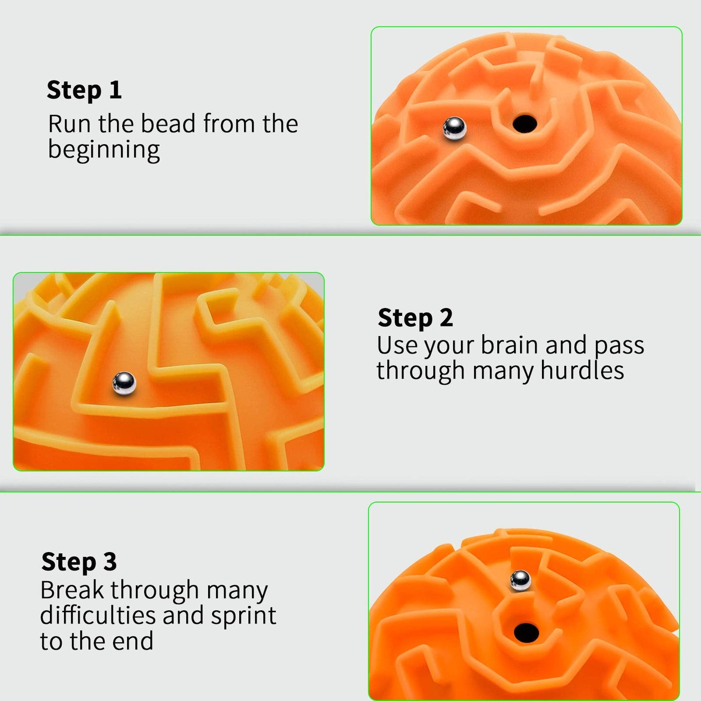 YongnKids Amaze 3D Memory Maze Ball — Portable Brain Teaser Puzzle (Orange)