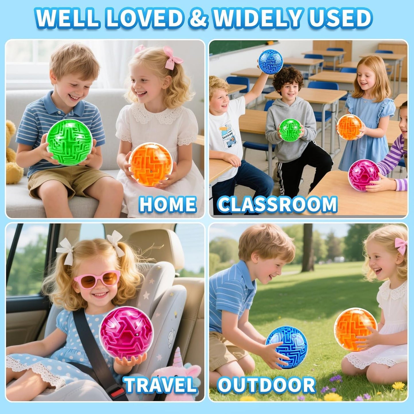 YongnKids Amaze 3D Memory Maze Ball - Blue Puzzle Toy for Kids & Adults