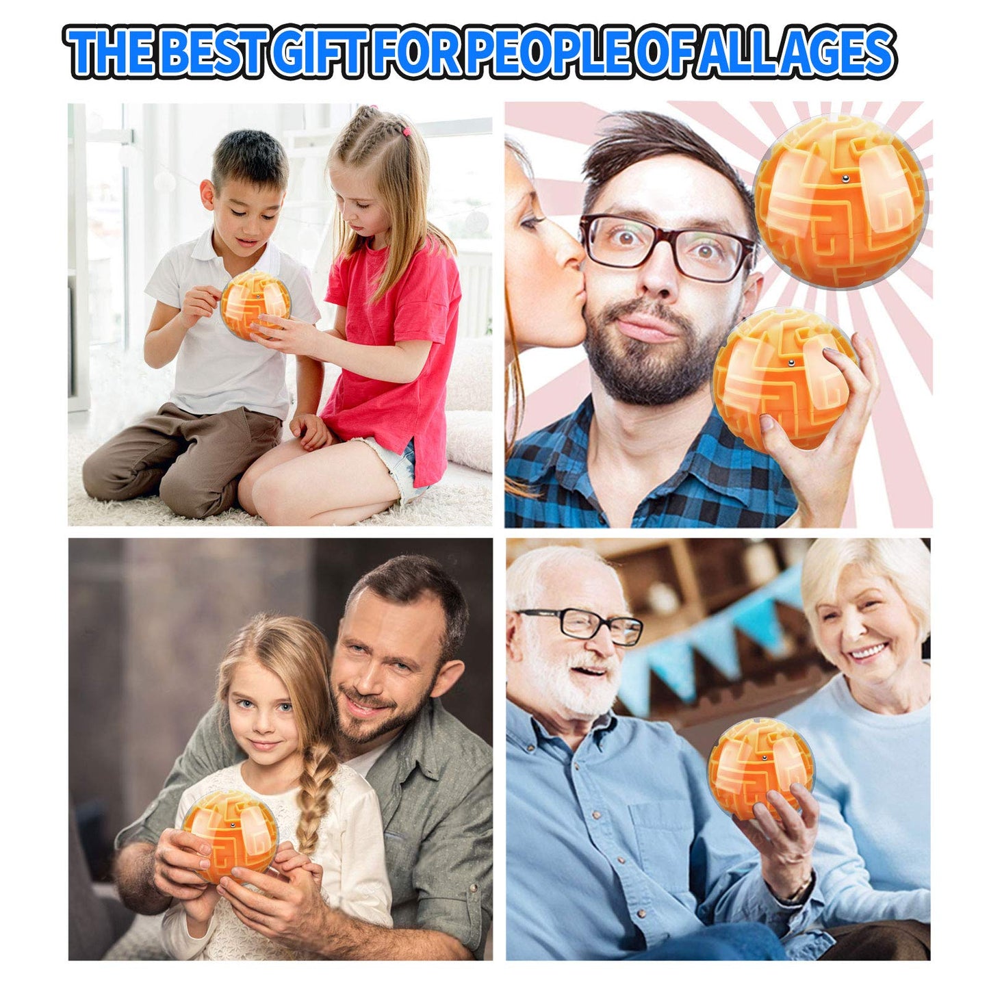 YongnKids Amaze 3D Memory Maze Ball — Portable Brain Teaser Puzzle (Orange)