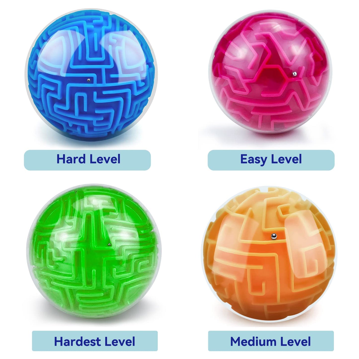 YongnKids Amaze 3D Memory Maze Ball — Portable Brain Teaser Puzzle (Orange)