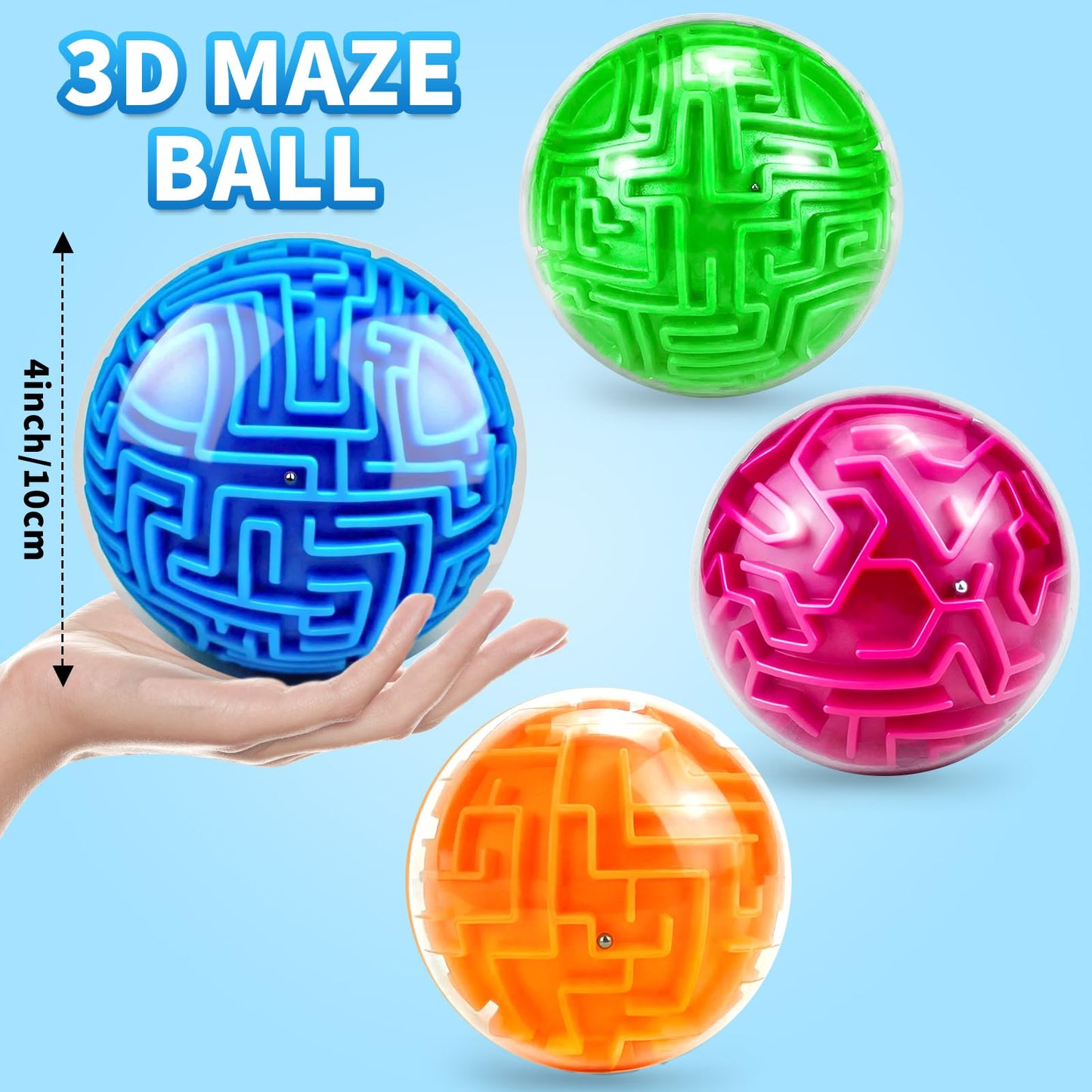 YongnKids Amaze 3D Memory Maze Ball - Blue Puzzle Toy for Kids & Adults