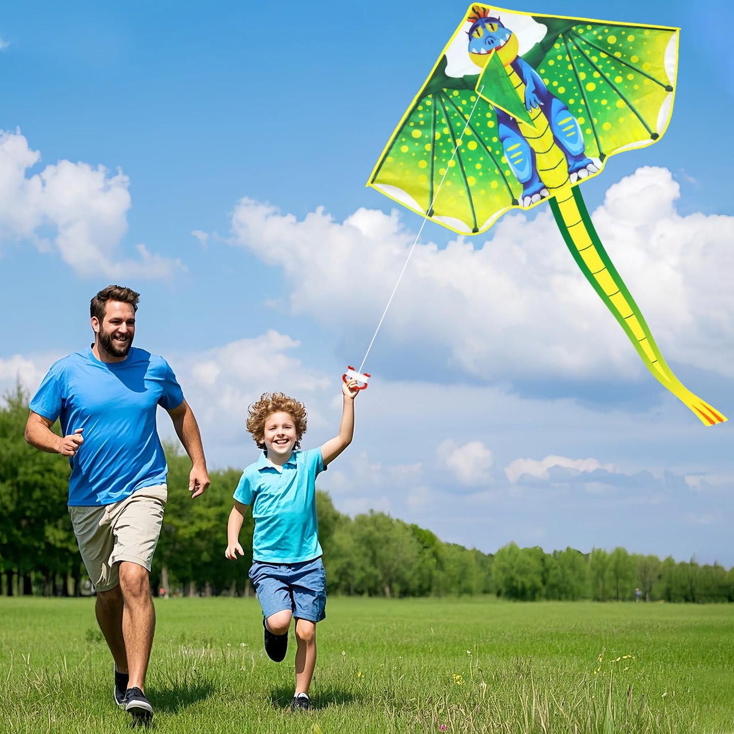 YongnKids Dinosaur Kite – Large 120x210cm, Easy to Fly for Kids Aged 4-12
