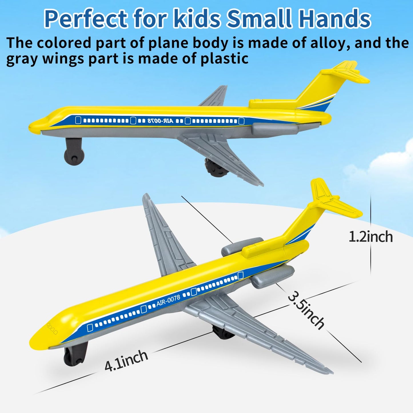 YongnKids 18-Pcs Diecast Airplane Toys – Colorful Metal Planes & Gliders for Kids 3+