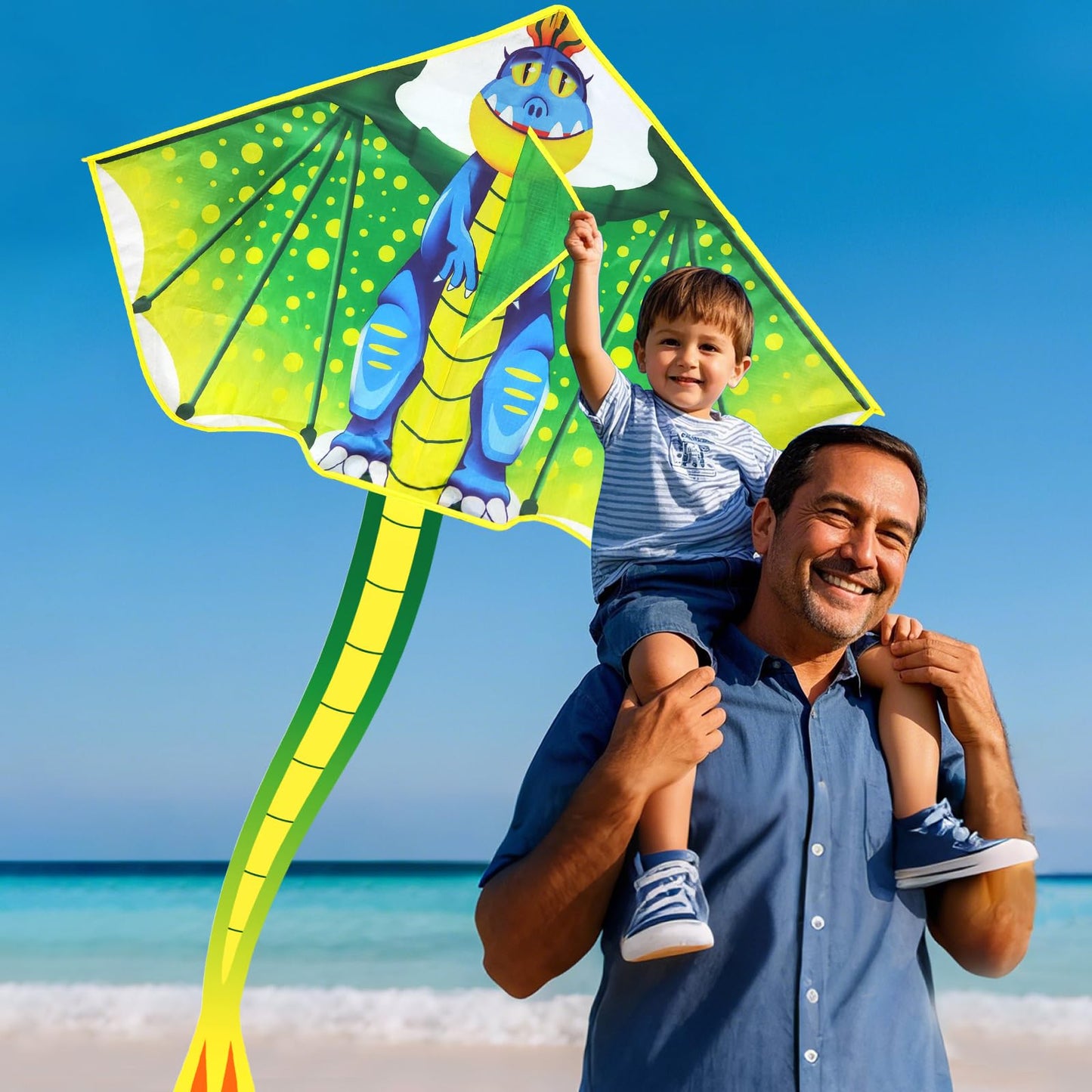 YongnKids Dinosaur Kite – Large 120x210cm, Easy to Fly for Kids Aged 4-12