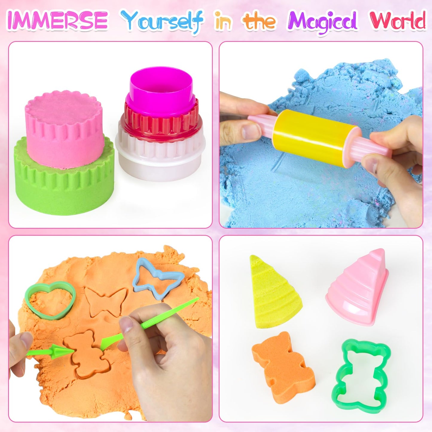 YongnKids Ice Cream Sensory Bin – 54-Piece Cake Sand Play Set for Kids 3–8