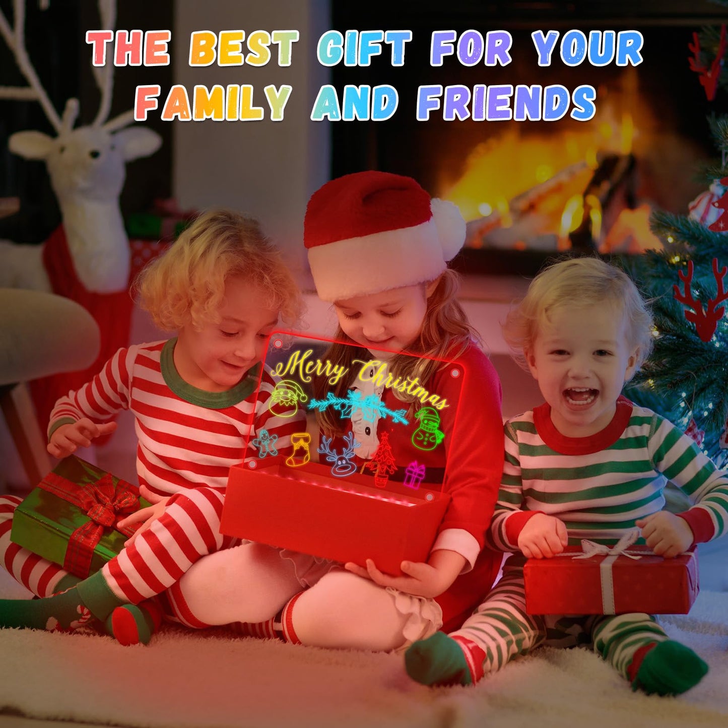 YONHAN Rechargeable LED Drawing Board for Kids — 7 Neon Colors & Magnetic Tracing