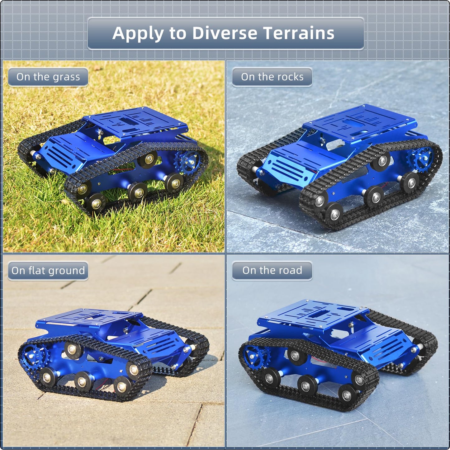 YonPhsy Tank Chassis with DC Motor – Track Robot for Pi & Arduino