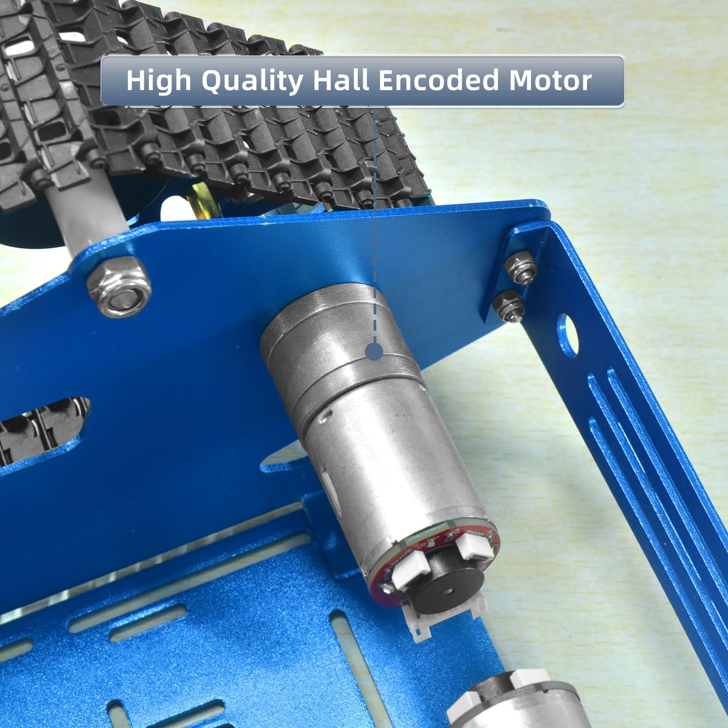 YonPhsy Tank Chassis with Motor – Blue Full-Metal Track Platform for DIY Robots (Encoder Motor)