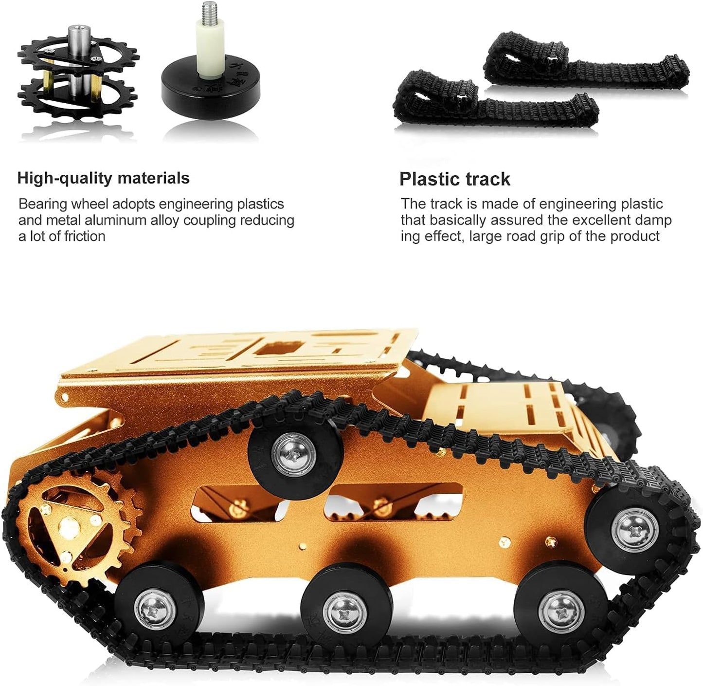 YonPhsy Tank Car Chassis with Encoder Motor – Full-Metal Robot Platform for Raspberry Pi, Arduino, Jetson