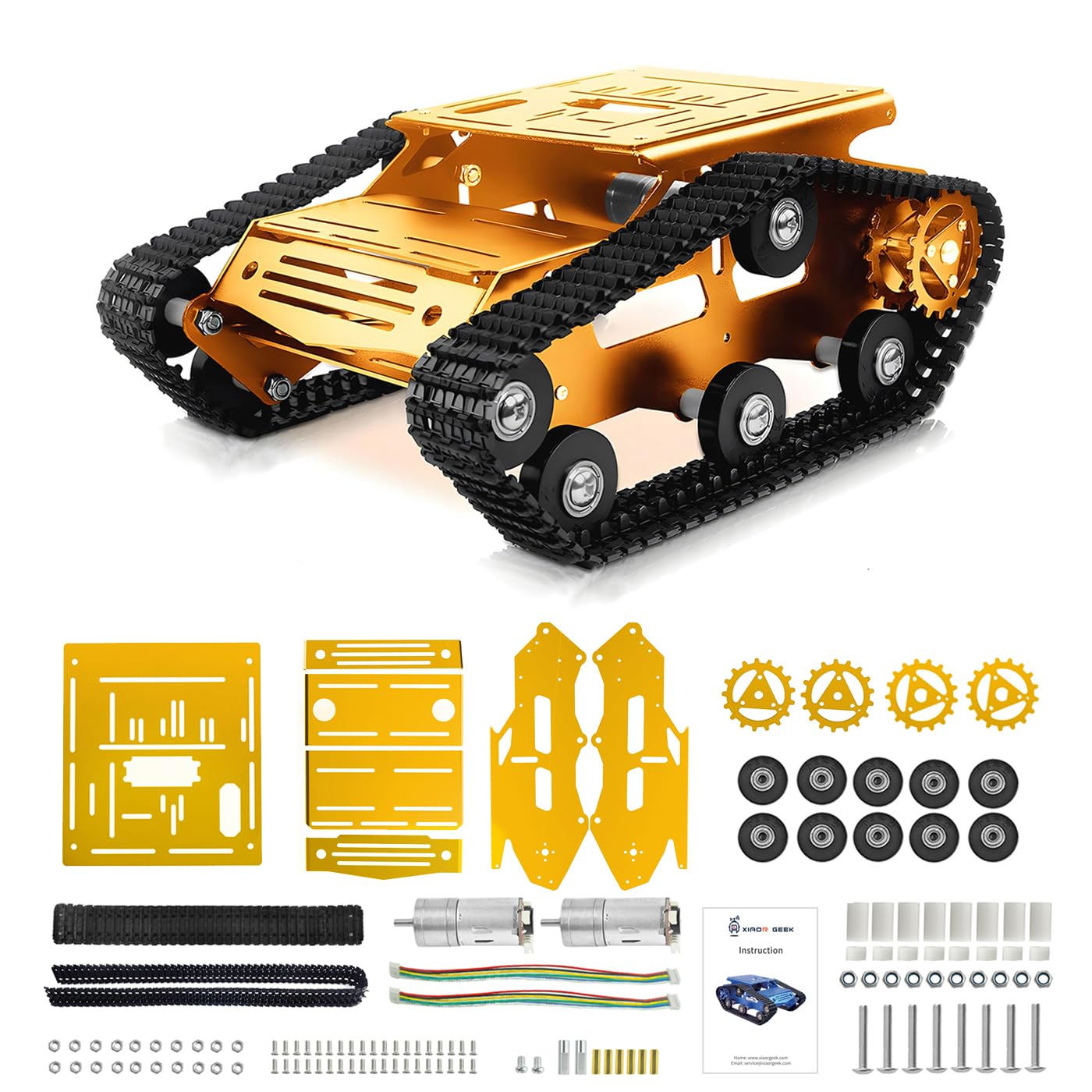 YonPhsy Tank Car Chassis with Encoder Motor – Full-Metal Robot Platform for Raspberry Pi, Arduino, Jetson