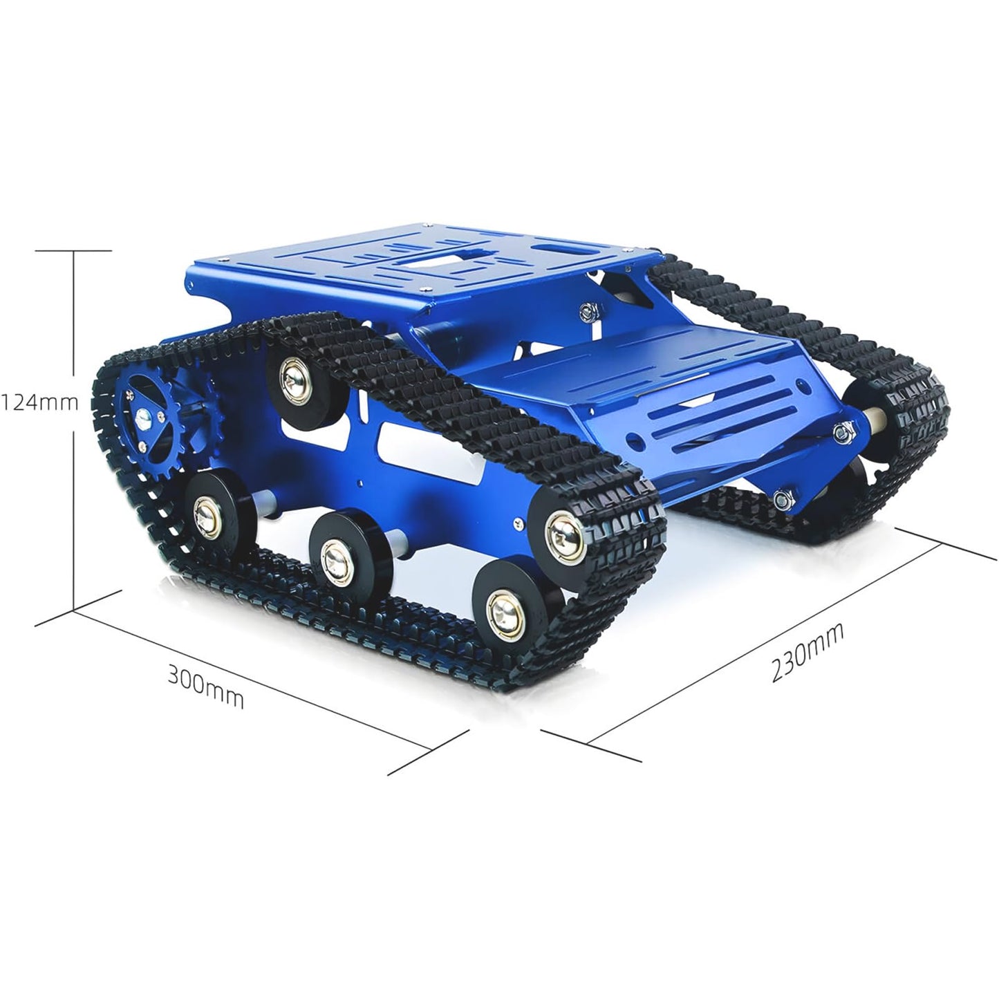 YonPhsy Tank Chassis with Motor – Blue Full-Metal Track Platform for DIY Robots (Encoder Motor)
