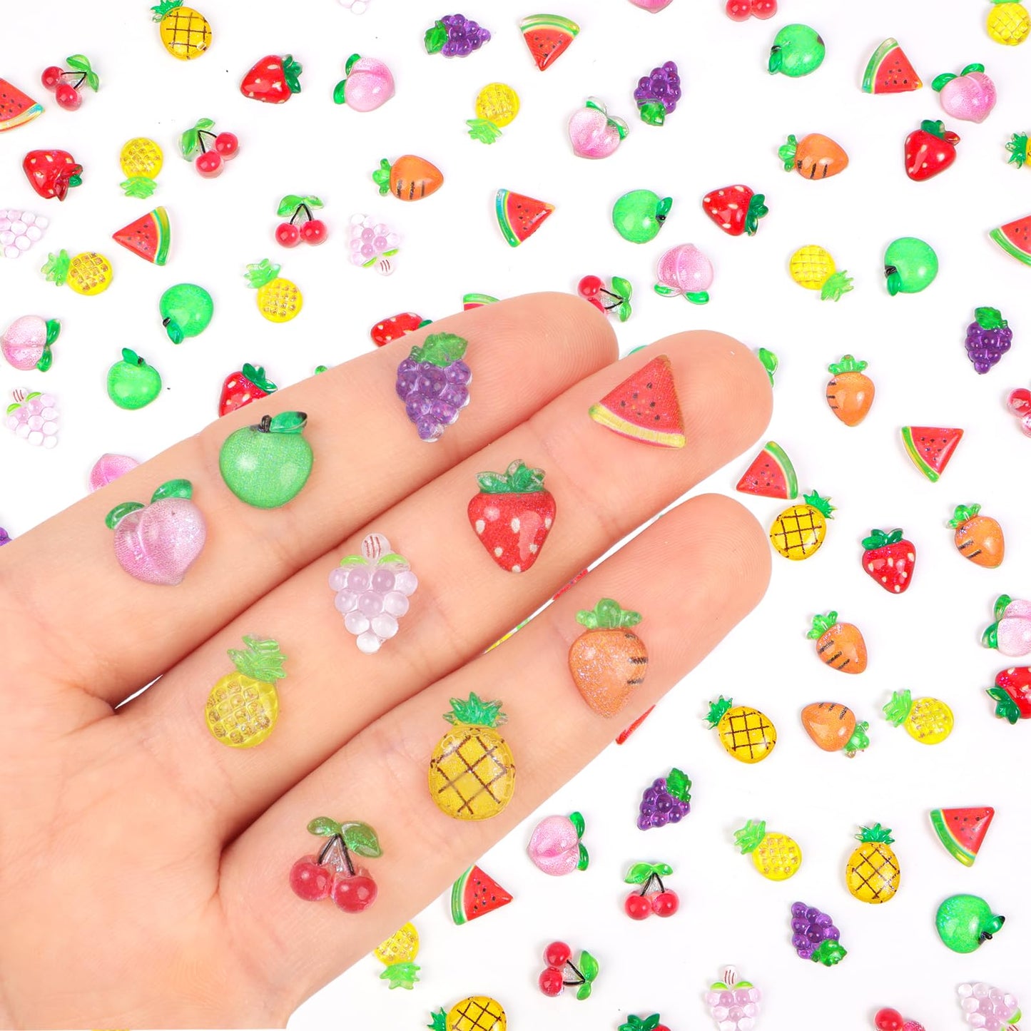 Yonseng 200pcs Mini Fruit Decor Resin Tiny Fruits for Dollhouses