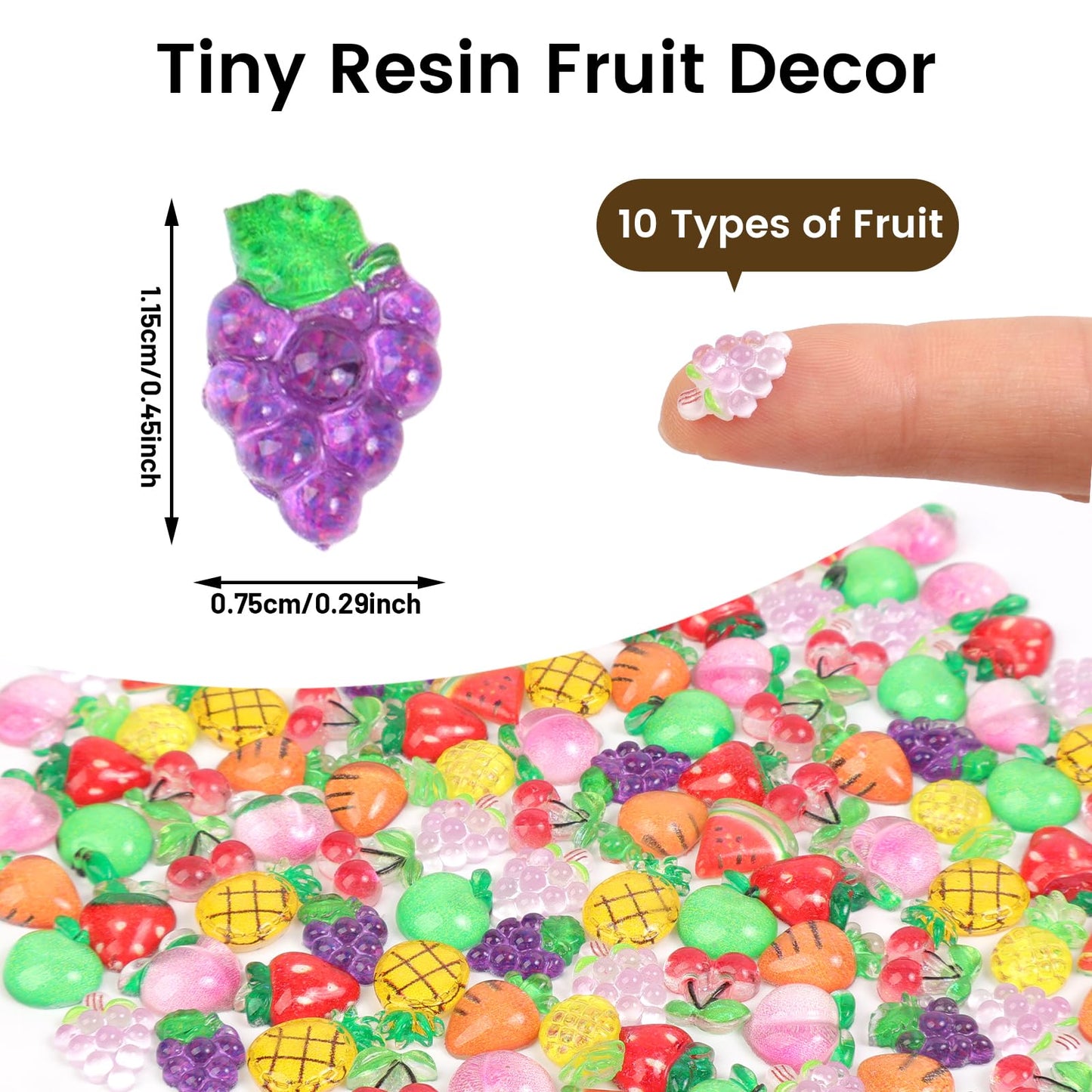 Yonseng 200pcs Mini Fruit Decor Resin Tiny Fruits for Dollhouses