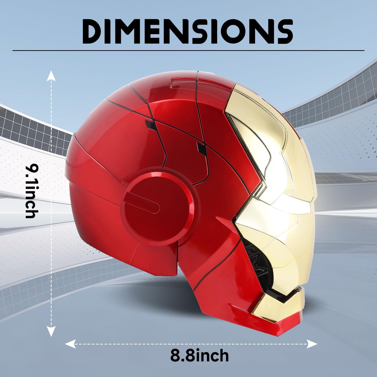 YONTYEQ Iron Hero MK5 1:1 Wearable Helmet – Voice, Touch & Remote, LED Eyes, Gold