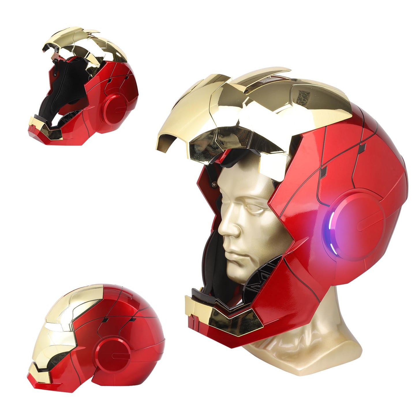 YONTYEQ Iron Hero MK5 1:1 Wearable Helmet – Voice, Touch & Remote, LED Eyes, Gold