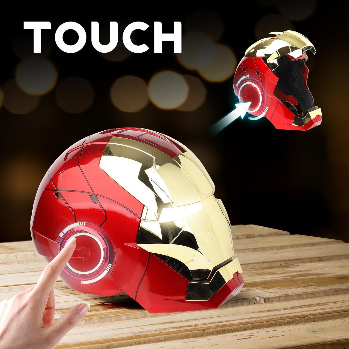 YONTYEQ Iron Hero MK5 1:1 Wearable Helmet – Voice, Touch & Remote with LED Eyes