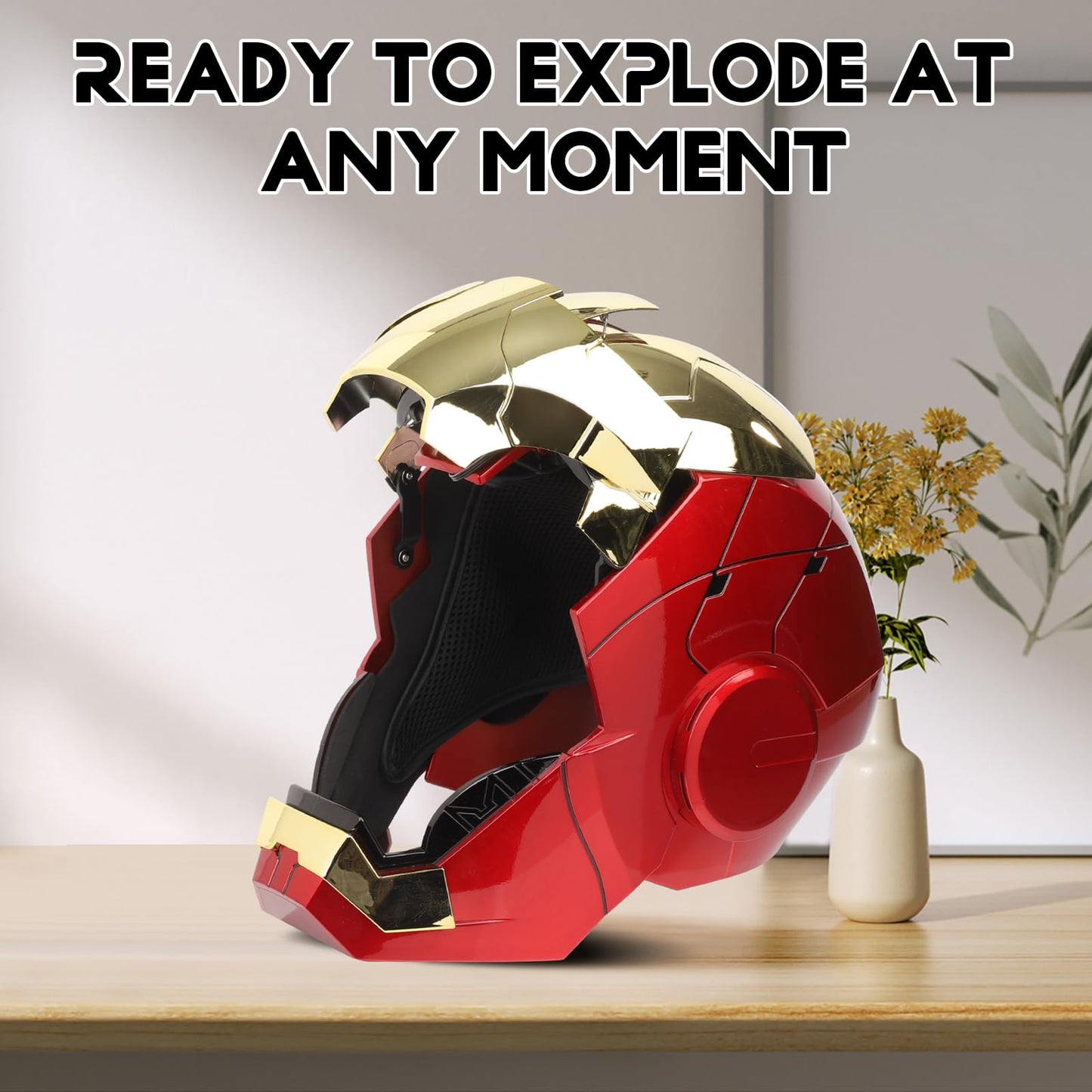 YONTYEQ Iron Hero MK5 1:1 Wearable Helmet – Voice, Touch & Remote with LED Eyes
