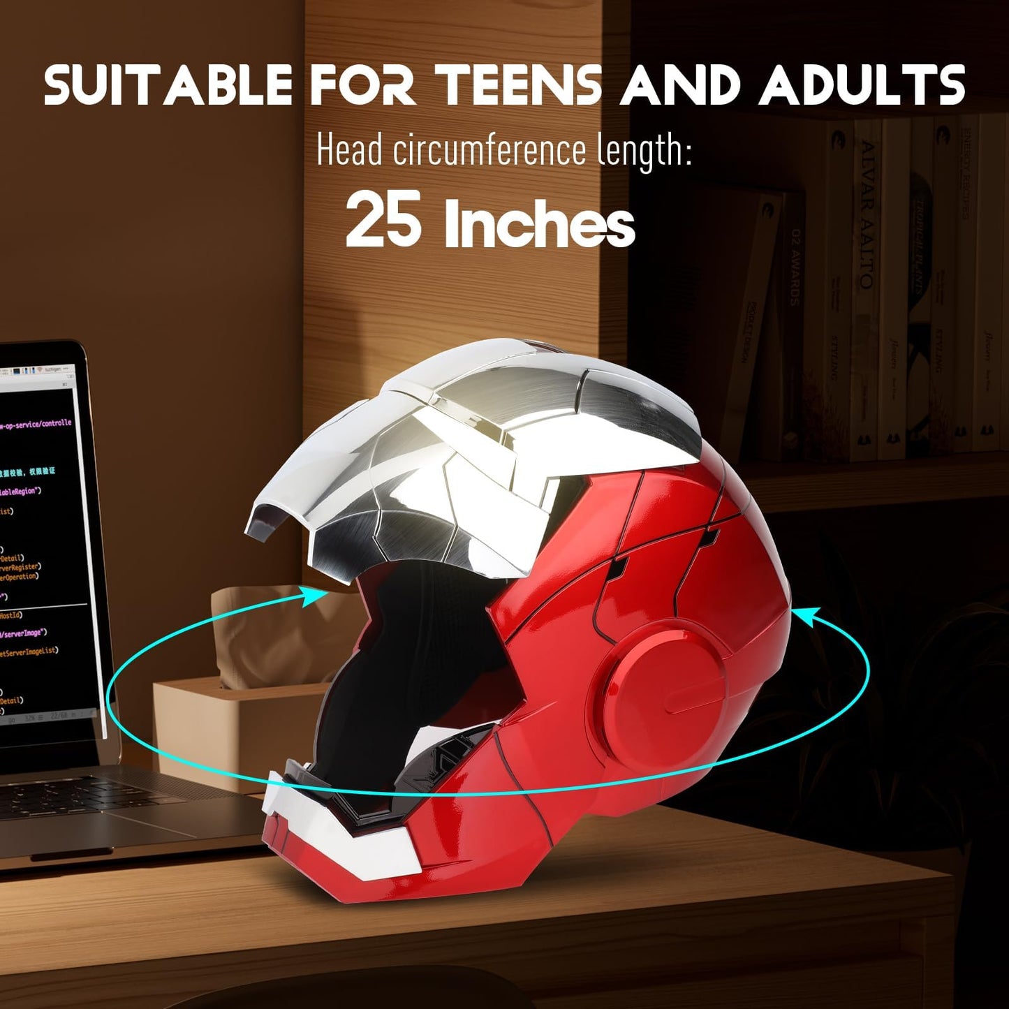 YONTYEQ MK5 Iron-Man Helmet – 1:1 Wearable, Voice & Remote, LED Eyes