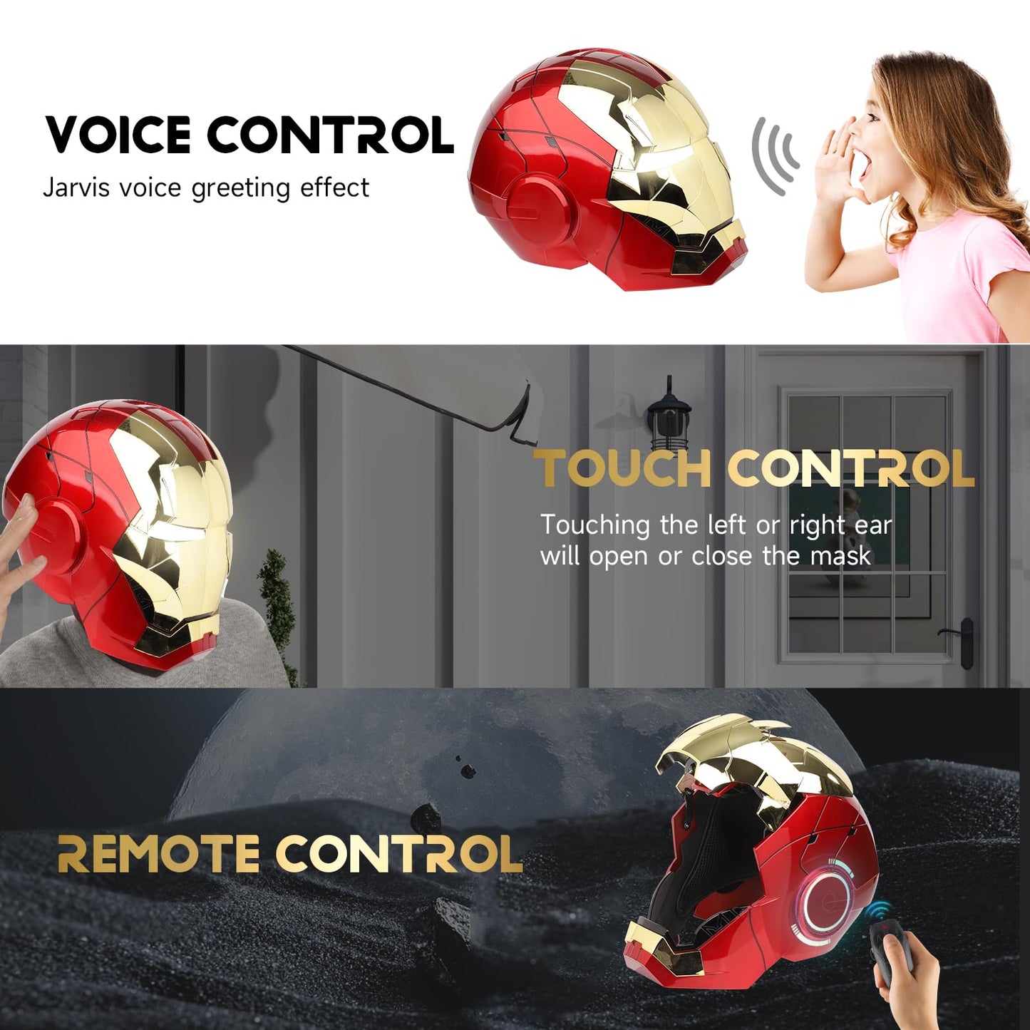 YONTYEQ Iron Hero MK5 1:1 Wearable Helmet – Voice, Touch & Remote with LED Eyes