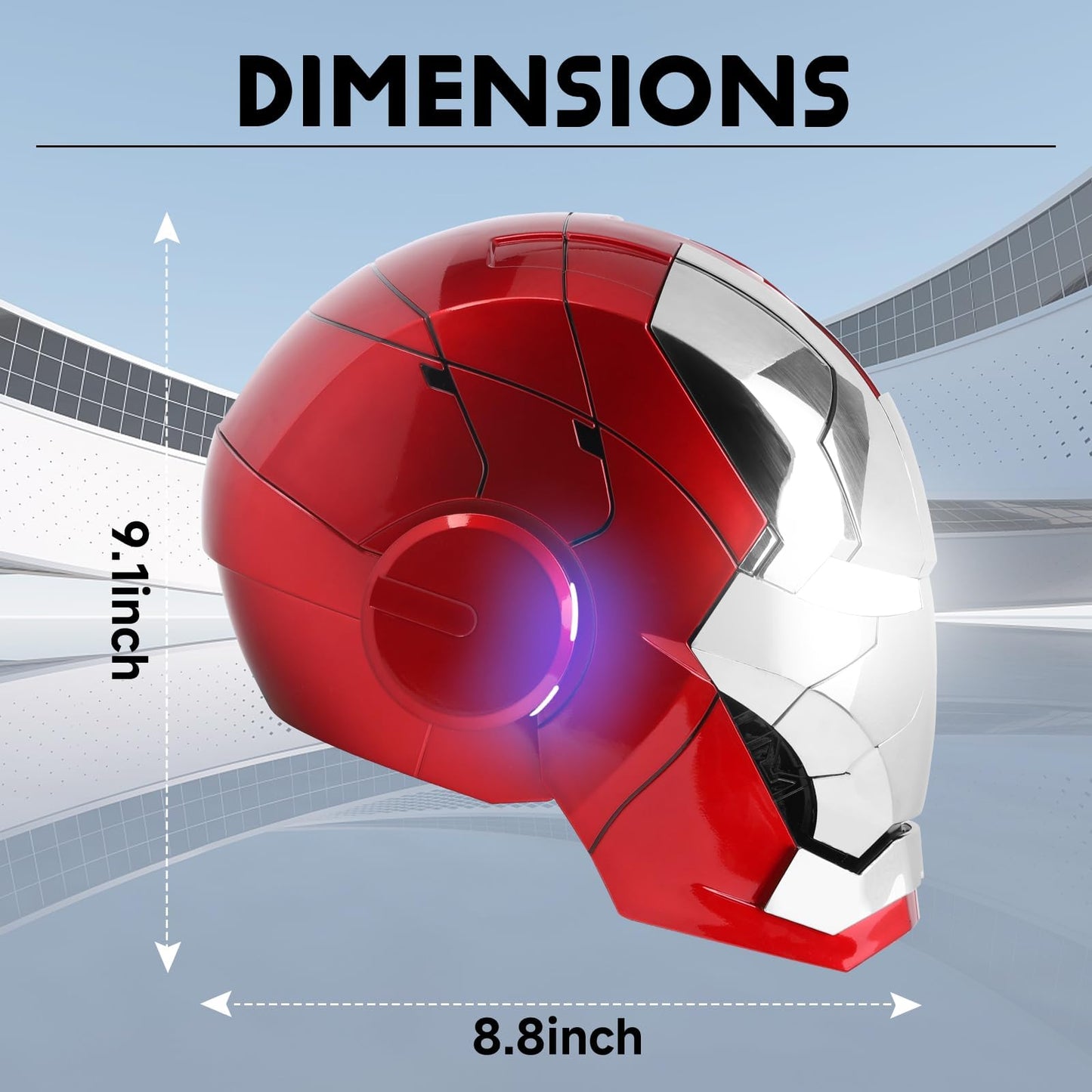 YONTYEQ MK5 Iron-Man Helmet – 1:1 Wearable, Voice & Remote, LED Eyes