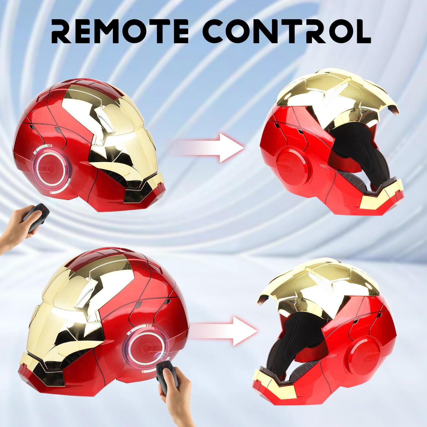 YONTYEQ Iron Hero MK5 1:1 Wearable Helmet – Voice, Touch & Remote with LED Eyes