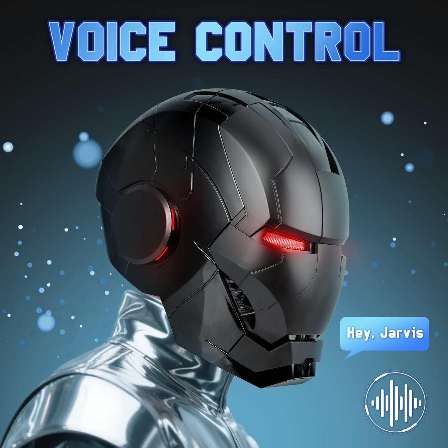 YONTYEQ MK5 Black Edition Iron Hero Helmet – 1:1 Wearable Cosplay with LED Eyes, Voice & Remote