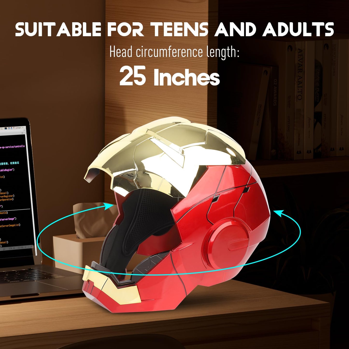 YONTYEQ Iron Hero MK5 1:1 Wearable Helmet – Voice, Touch & Remote with LED Eyes