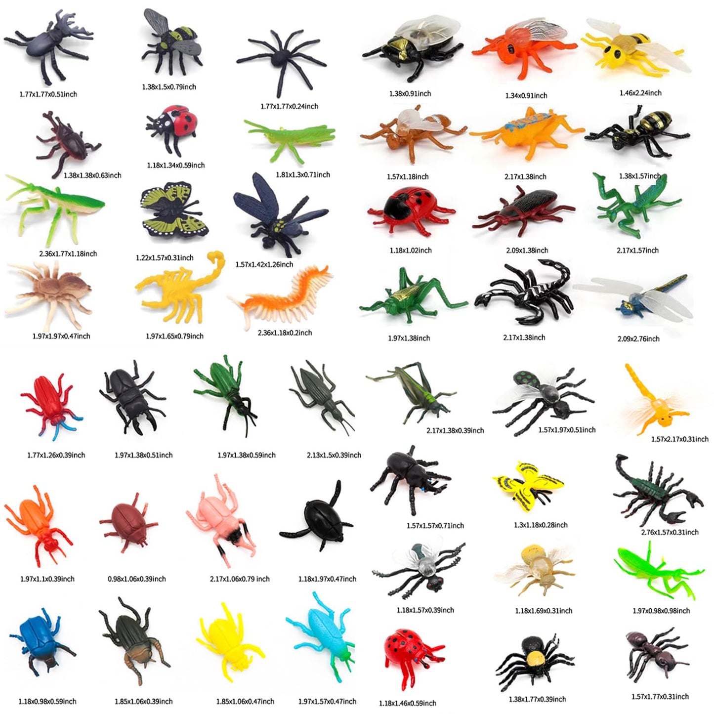 YOOHUA 48PCS Mini Bug Toys - Lifelike Insects for Kids, Party Favors & Educational Play