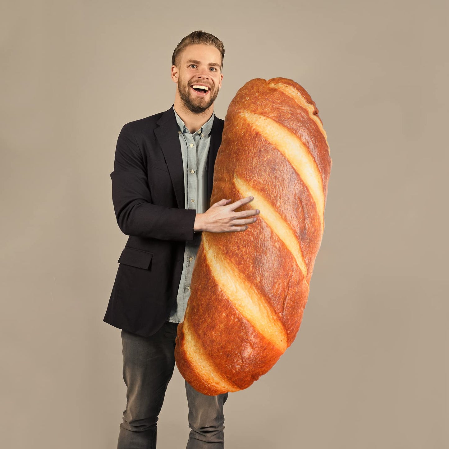 Yookeer 31.5-Inch 3D Bread Pillow – Soft Plush Back & Hug Cushion