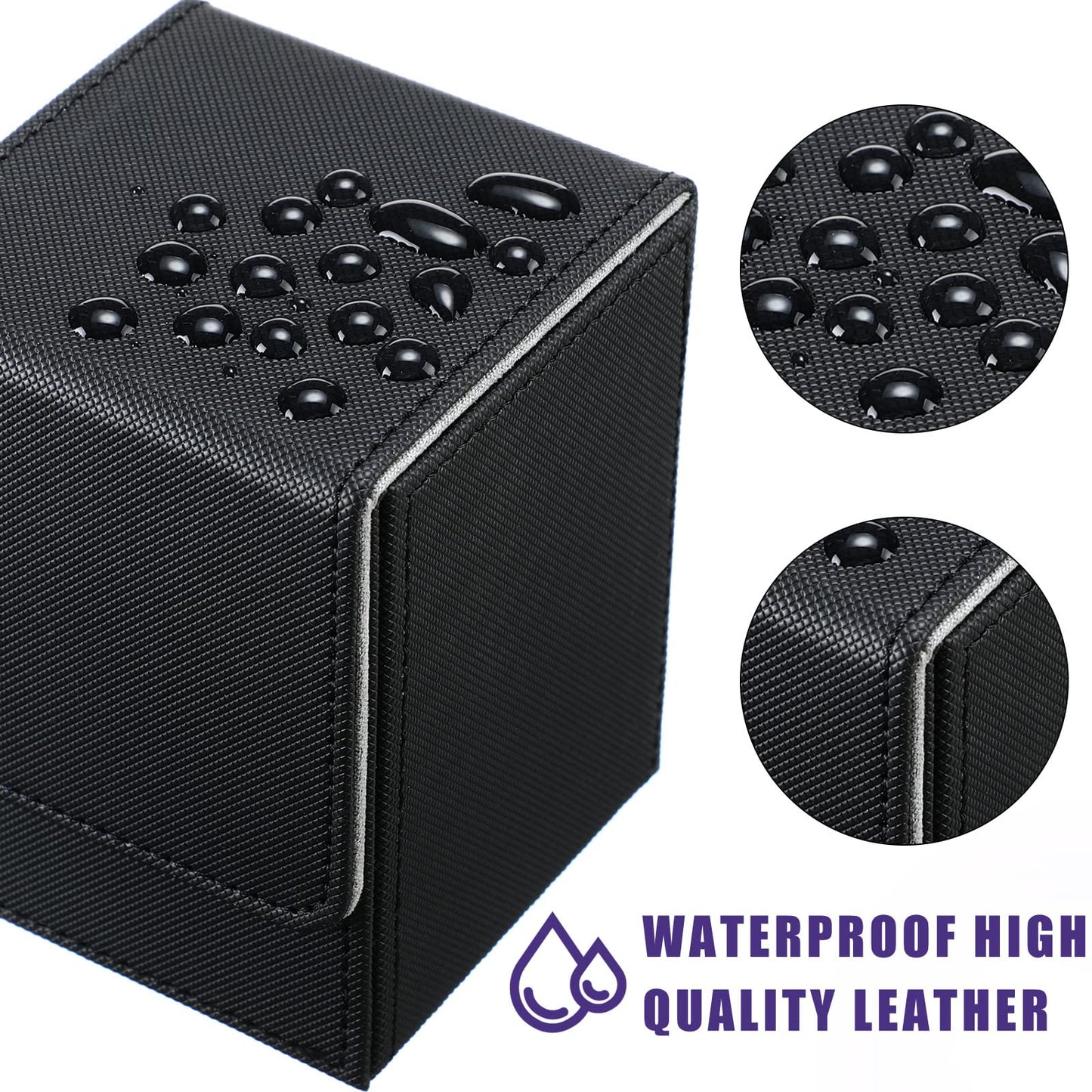 Yookeer Leather Deck Card Boxes — 4-Pack Magnetic Closure Card Storage for MTG Commander