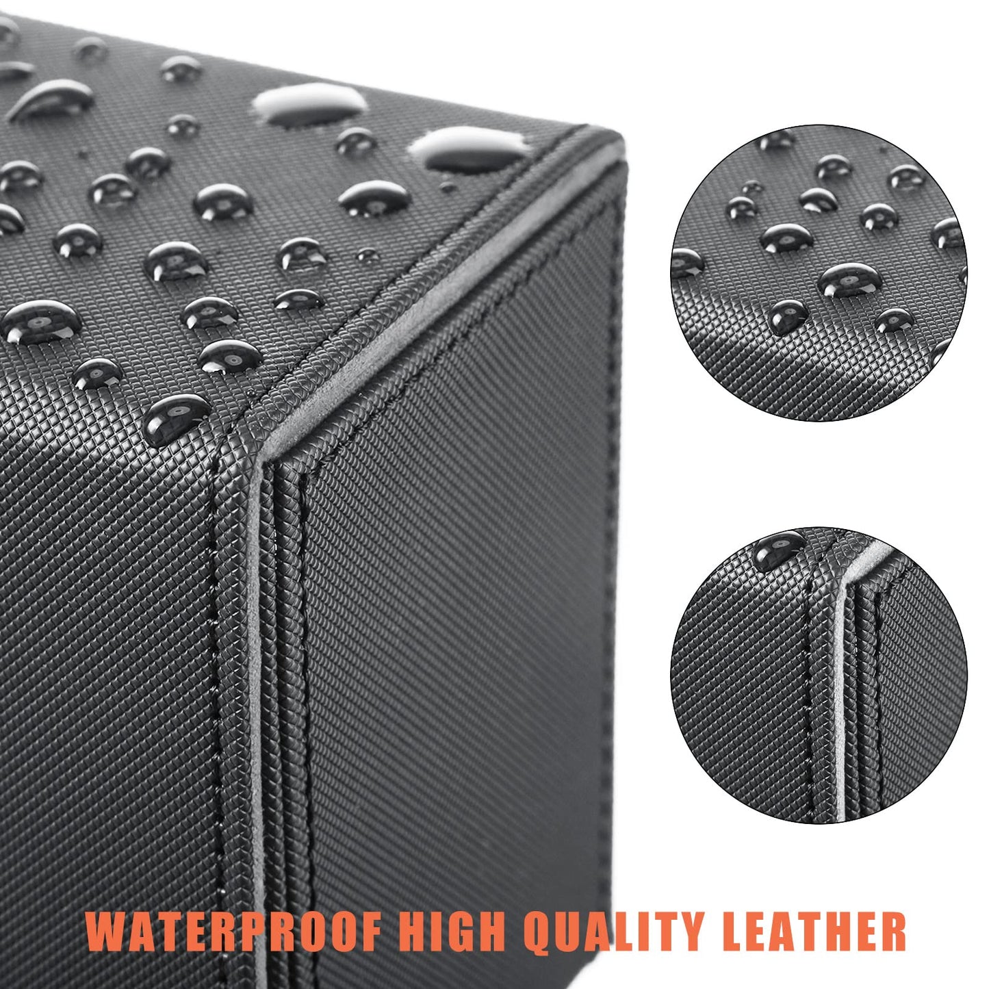 Yookeer 4-Piece Leather Deck Card Boxes – Holds 100 Cards, PU Leather, Magnet Closure (Pink/Orange/Sand/Gray)