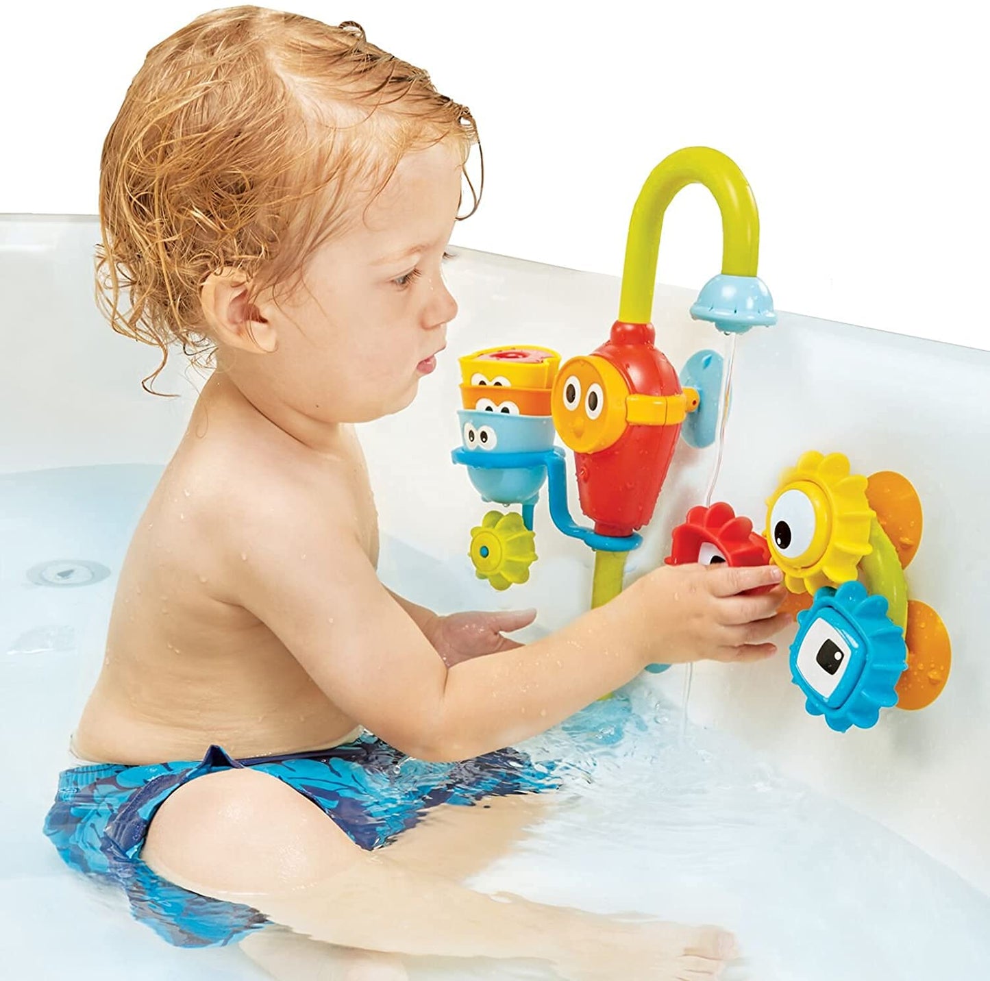 Yookidoo Bay Bath Toddler Toys – Spin N Sort Spout Pro, 3 Cups & Spinning Gears