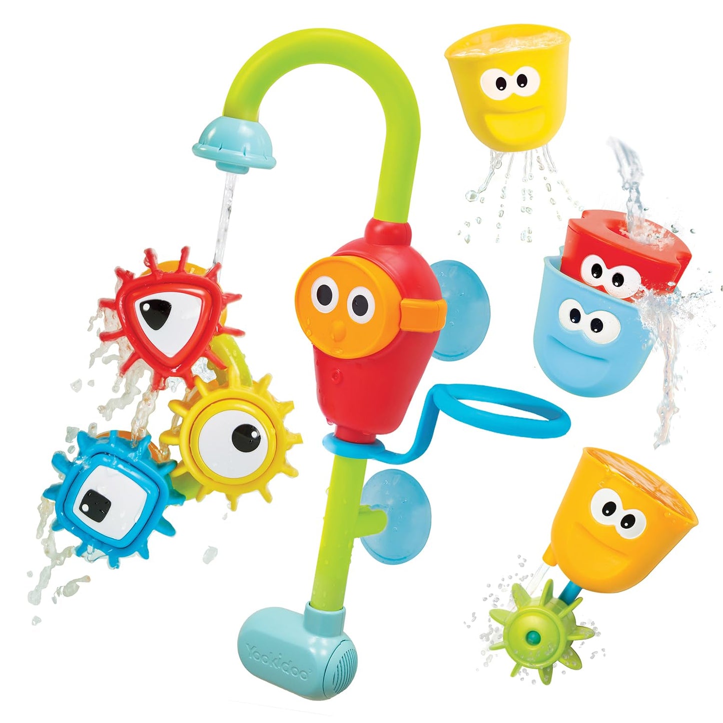 Yookidoo Bay Bath Toddler Toys – Spin N Sort Spout Pro, 3 Cups & Spinning Gears