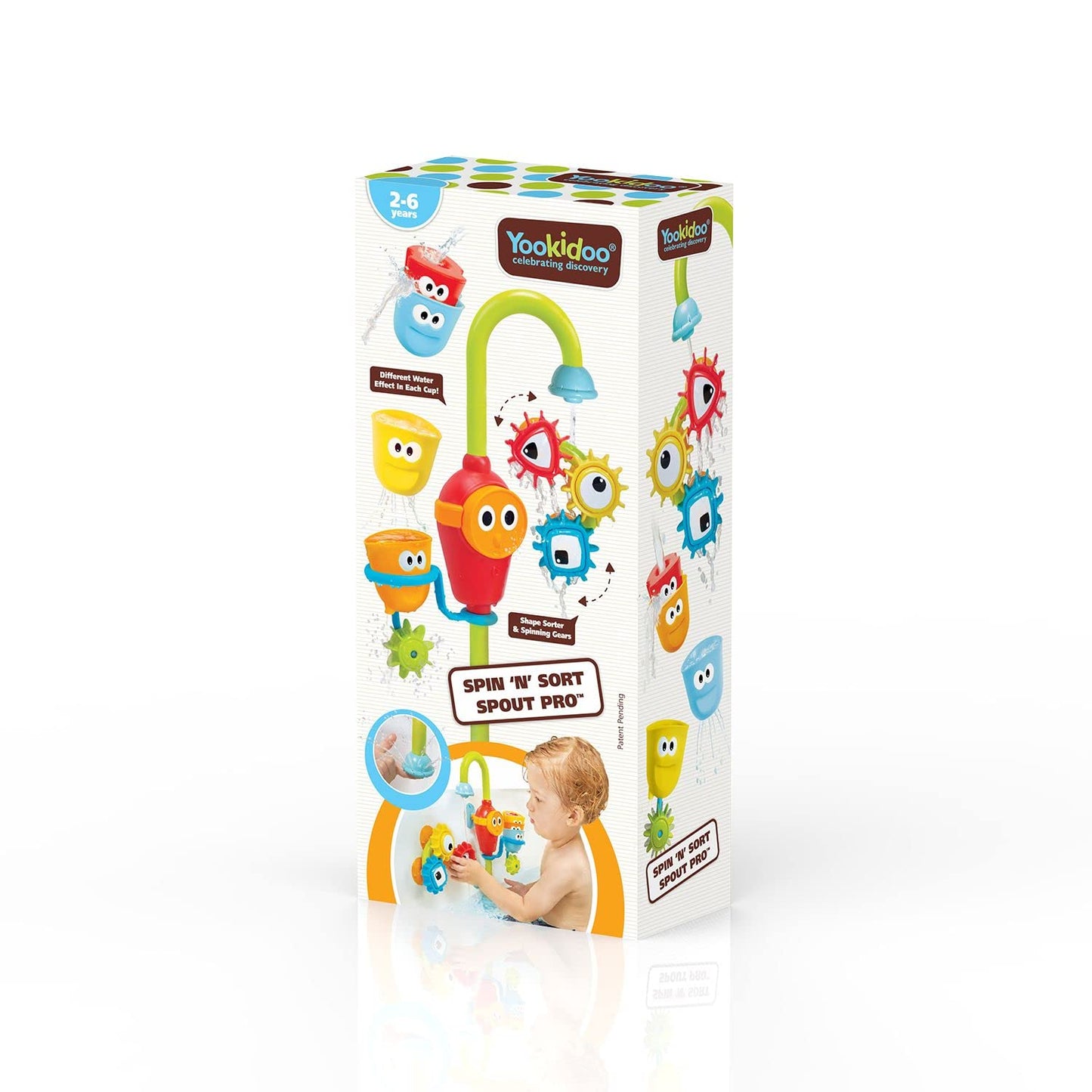Yookidoo Bay Bath Toddler Toys – Spin N Sort Spout Pro, 3 Cups & Spinning Gears