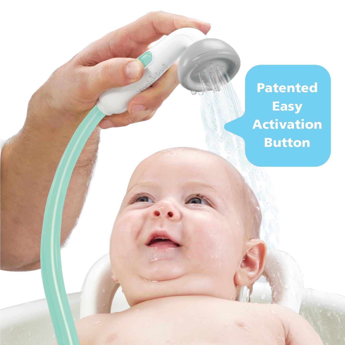 Yookidoo Baby Bath Shower Head – Elephant Trunk Rinser with Dual Knobs