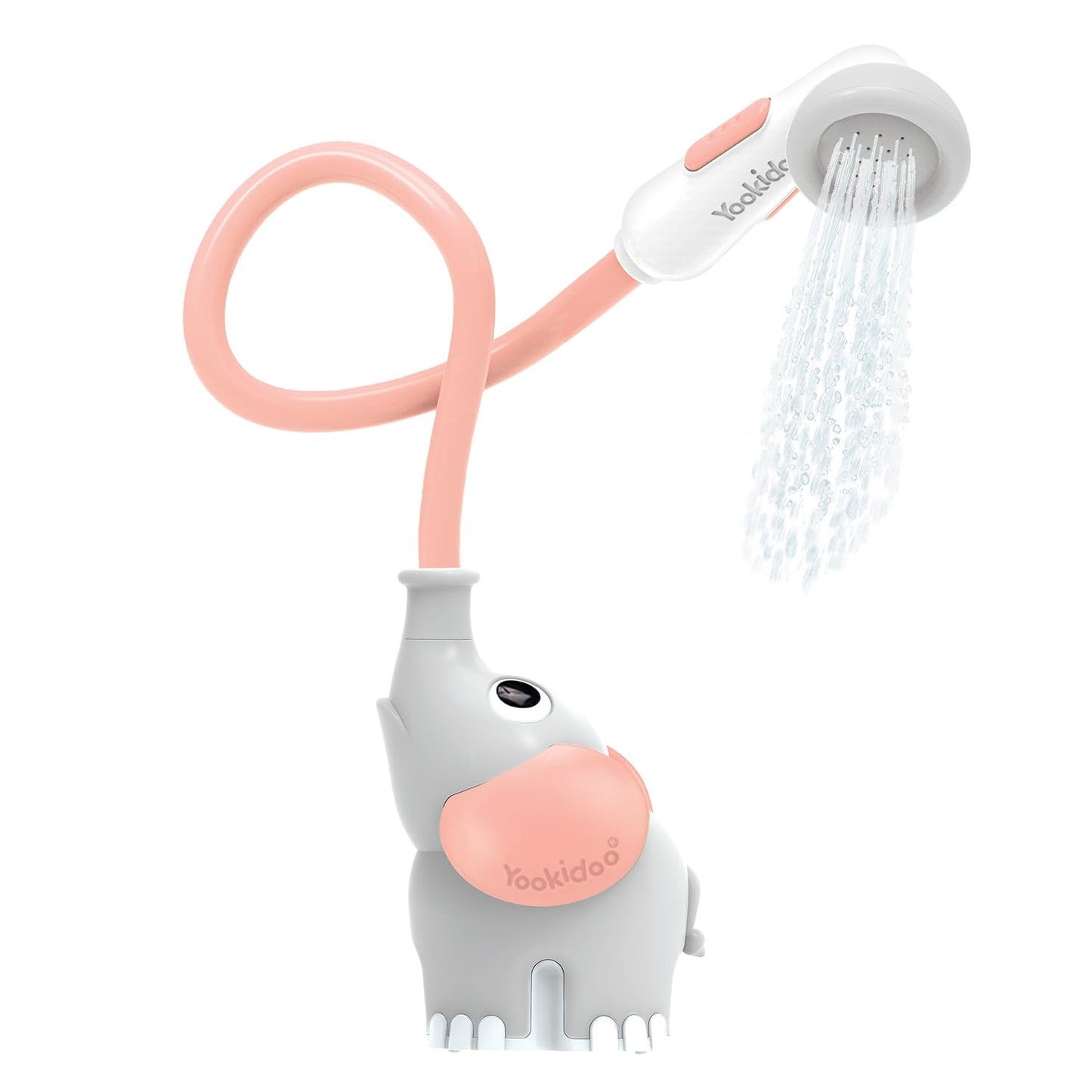 Yookidoo Baby Bath Shower Head - Elephant Rinser for Newborns in Tub or Sink (Pink)
