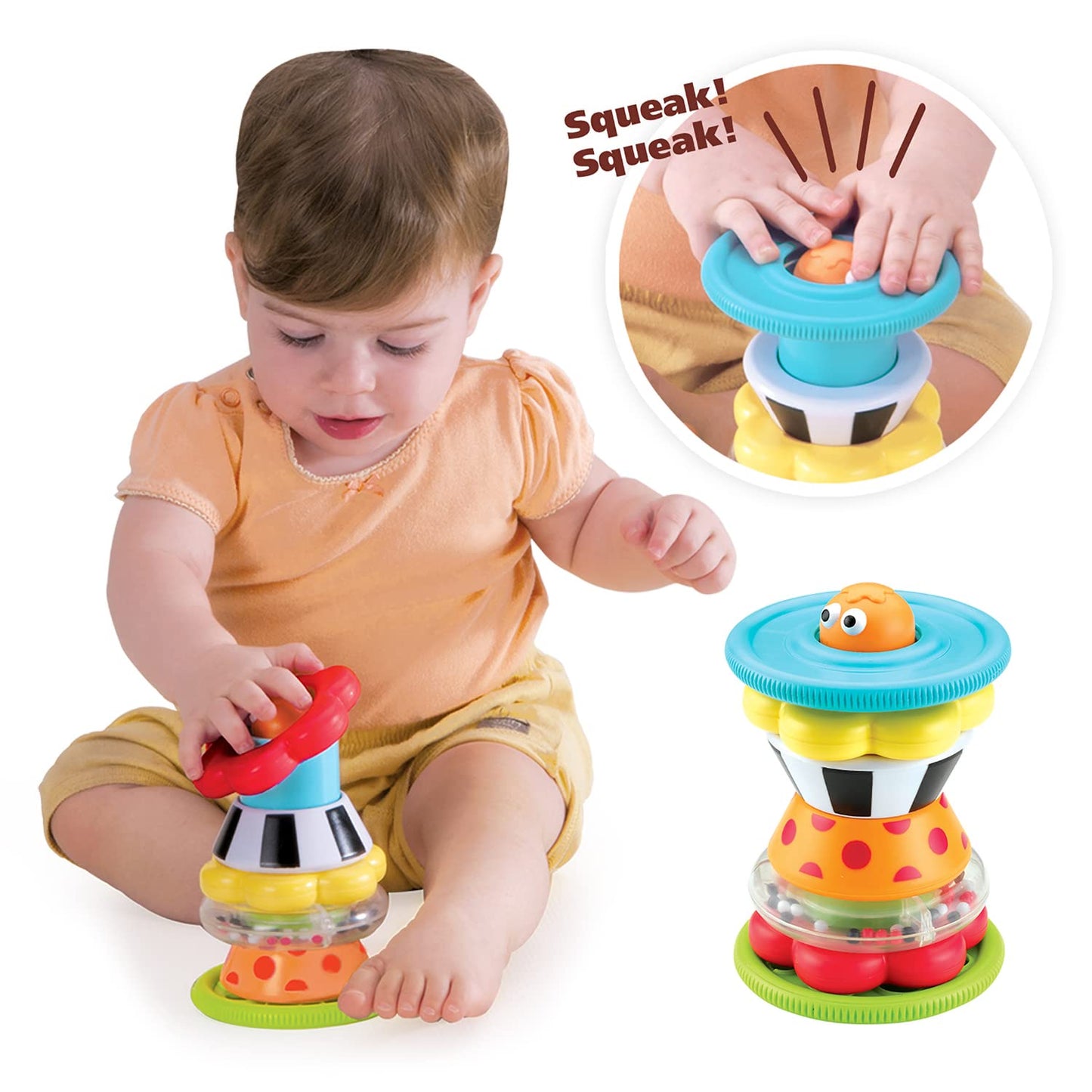 Yookidoo Musical Crawl 'N' Go Snail Toy with Stacker – Encourages Crawling & Walking