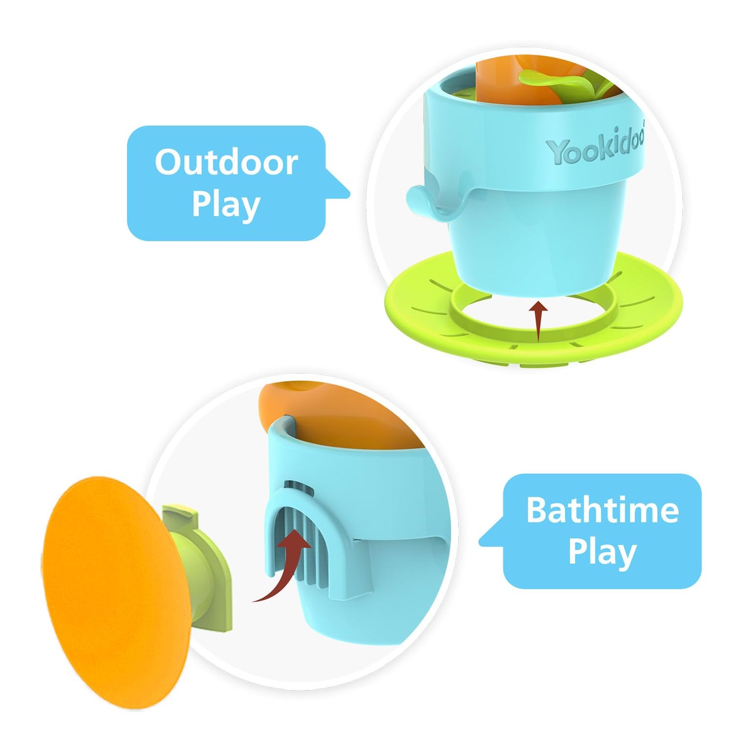 Yookidoo Toddler Bath Toy: Pop-Up Snail Sprinkler – Mold-Free Tub Attachment