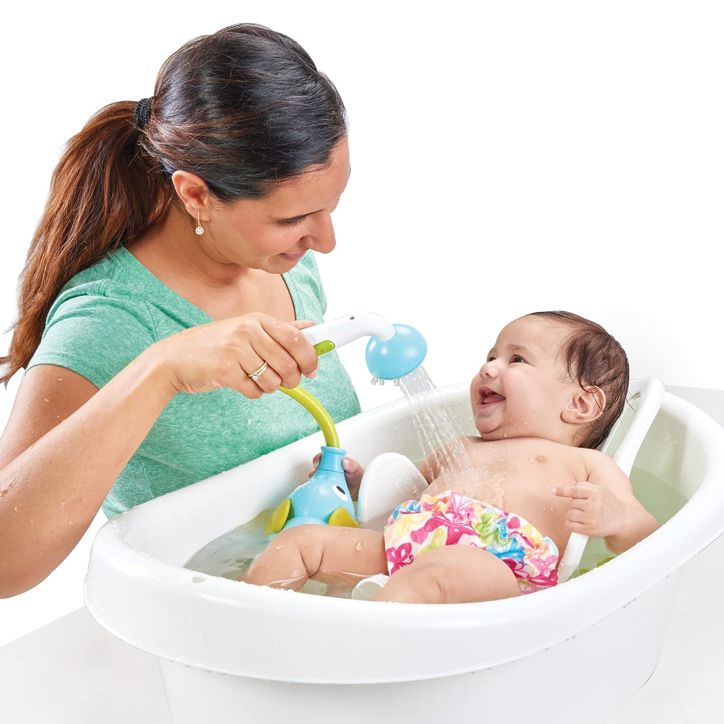 Yookidoo Baby Bath Shower Head: Elephant Rinser with Trunk Spray for Newborns
