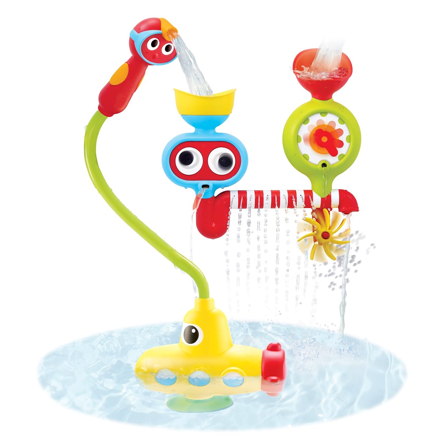 Yookidoo Submarine Spray Station — Mold-Free, Wall-Mounted Bath Toy for Kids 2+ with Battery-Operated Shower Head