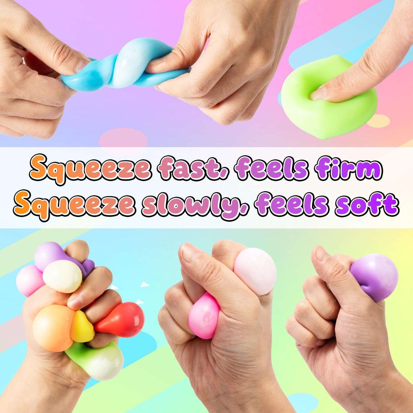 Yooshi 24 Pack Squishy Fidget Toys — Soft Stress Cubes for Kids & Adults