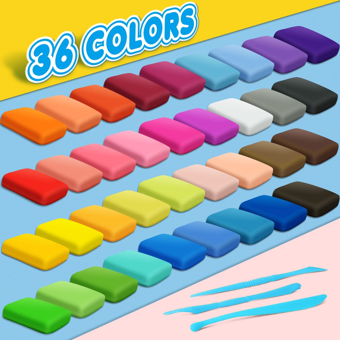 YOPINSAND Air Dry Clay — 36 Colors for Kids